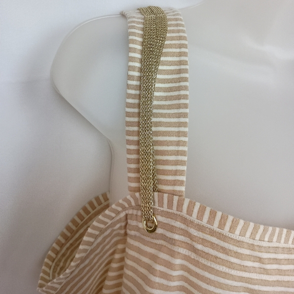 2/$30 Striped Beige and White SOFT SURROUNDINGS Top (#330) - Picture 2 of 8